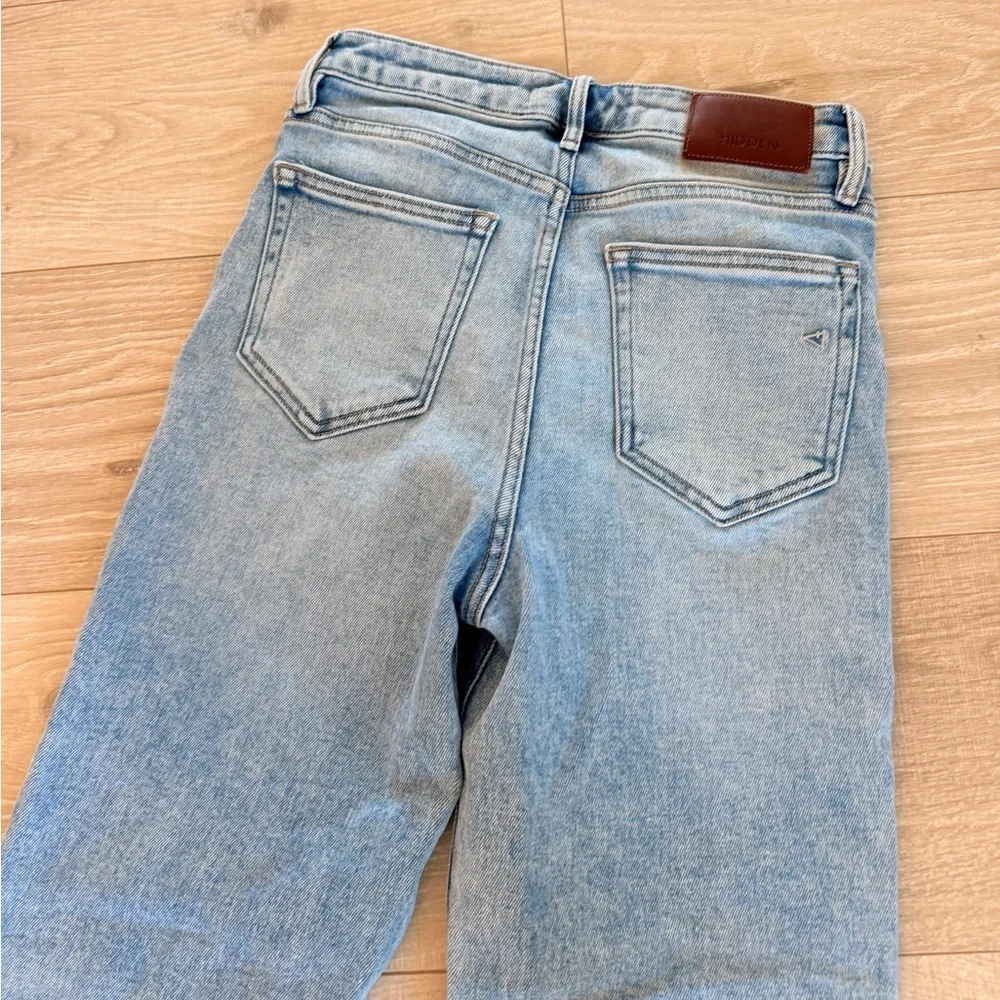 Hidden Tracey Criss-cross Light Distressed Women's Jeans 26 like new! - Picture 5 of 10
